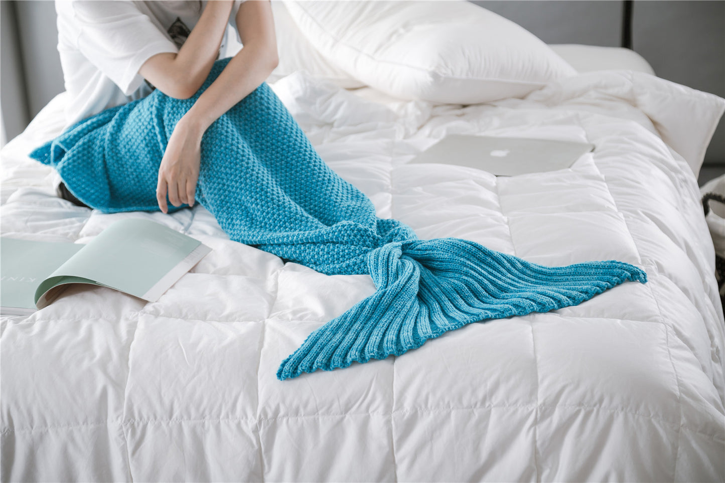Cozy Mermaid Tail Blanket Knitted Crochet