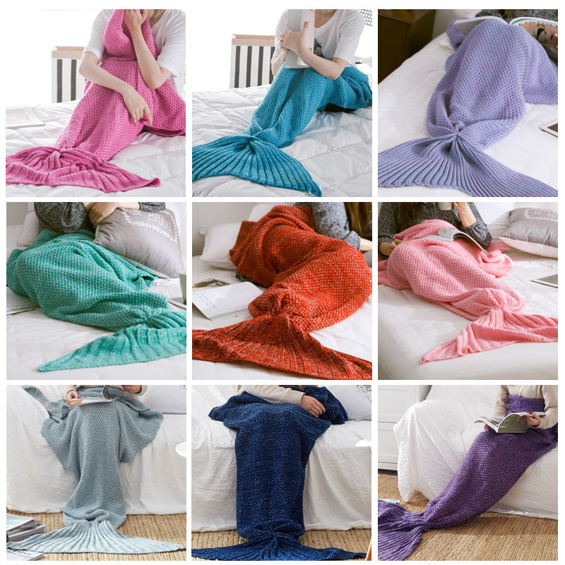 Cozy Mermaid Tail Blanket Knitted Crochet